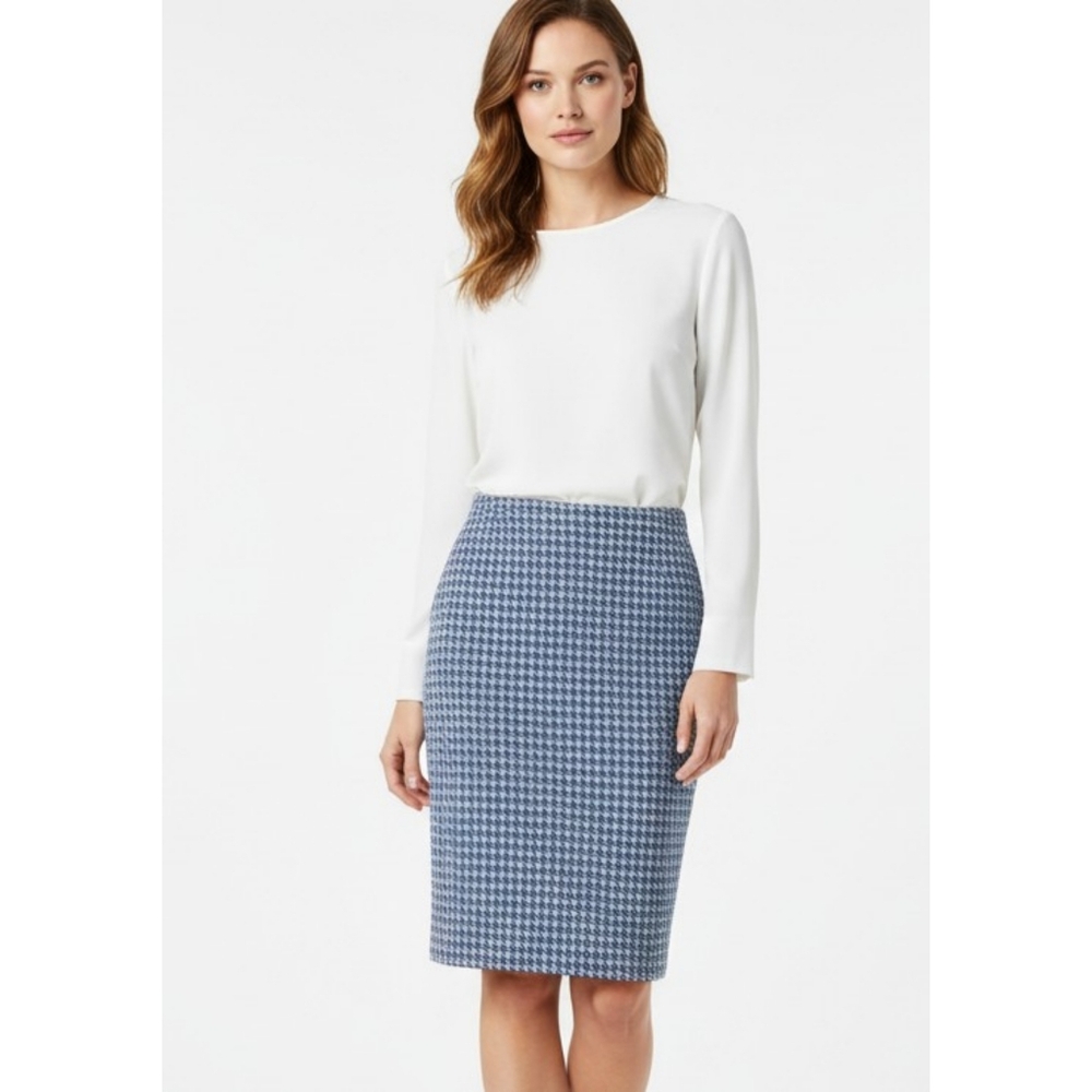Banana Republic Factory Geometric Print Pencil Skirt Blue Size 14